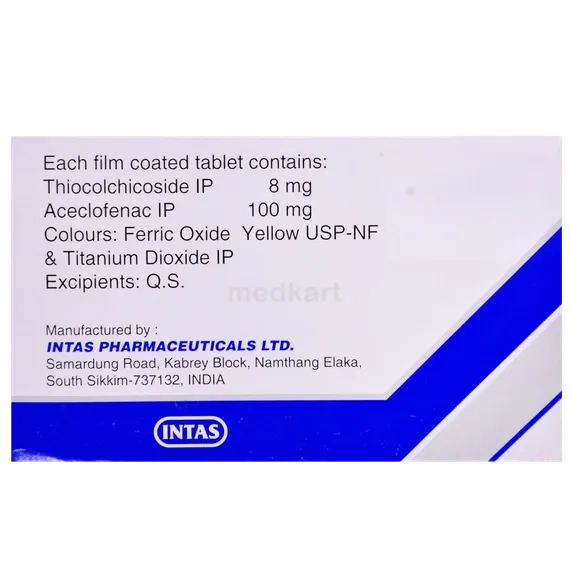 hifenac th 8mg tablet 10's